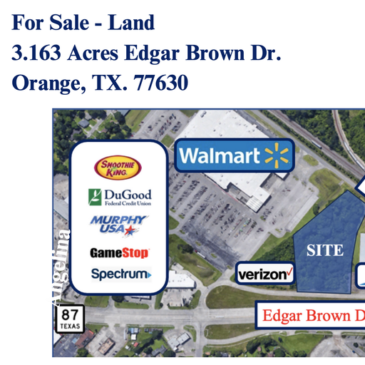 TBD Edgar Brown Drive Orange, TX
				77630