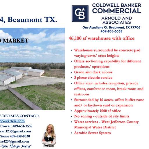 10463 Hwy 124 Beaumont, TX
				77705
